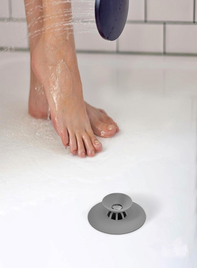 Thea Shower Drain Stopper - Silicone Bathtub Sink Stopper Hair Trap Hair Catcher Bathtub Drain Strainers Protectors Cover for Floor Laundry Kitchen and Bathroom (Pack of 2) - Image 1